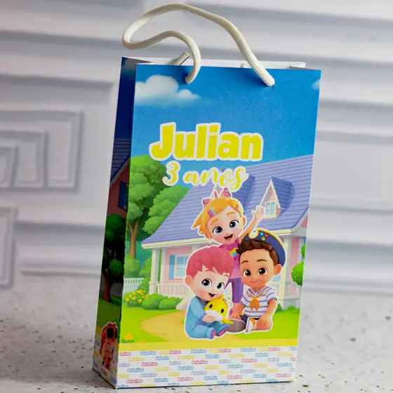 PEGUE E MONTE - Mini Sacolinha Surpresa Personalizada BEBEFINN  - Com Alça