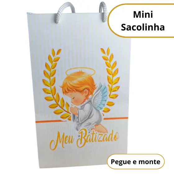 Mini Sacola Surpresa BATIZADO -  Lembrancinha Personalizada - Festa Infantil - Pegue e Monte
