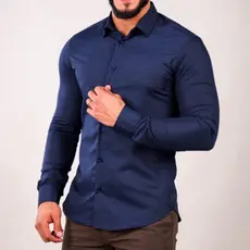 Camisa Social Slim Fit Luxo Manga Longa Masculina Passa Fácil Premium Confortável