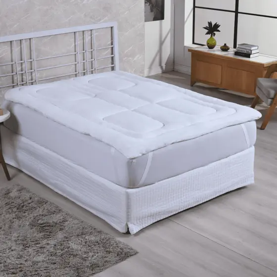 Pillow Top Protetor de Colchão Casal Padrão Cama Box Micropercal 400 Fios Toque Macio com Elástico