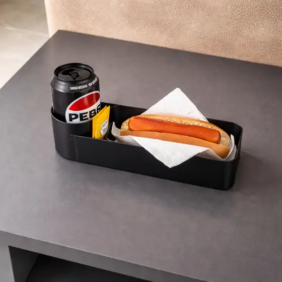 Bandeja para Cachorro Quente 15cm com Porta Lata Suporte para Hot Dog Porta Molho e Bebida Bandeja Lanche Prática