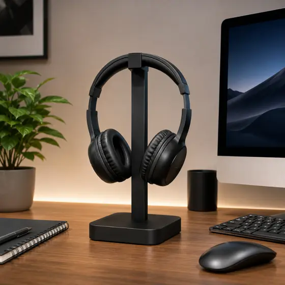 Suporte de Mesa para Fone de Ouvido Headset Moderno Gamer decorativo Design Compacto Elegante Premium