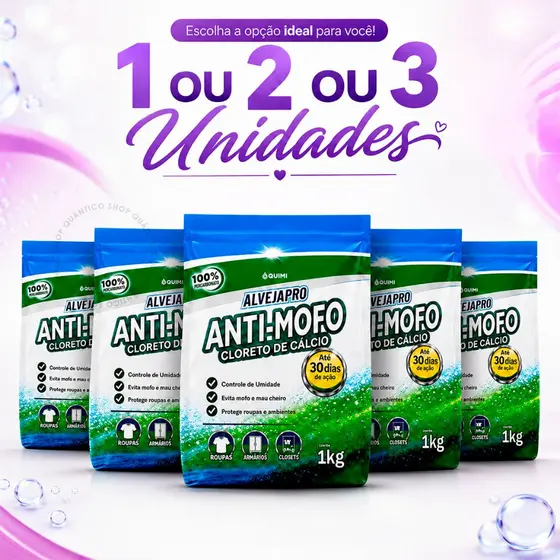 Anti Mofo Cloreto De Cálcio Desumidificador Bolinhas Guarda Roupas Armario