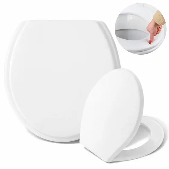 Assento Sanitário 1 2 ou 4 Unidades Tampa Oval Universal Básico Branco Esponja PVC