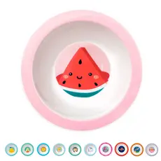 Prato Fundo Infantil Tipo Bowl 350ml Para Microondas Animais Frutas Buba