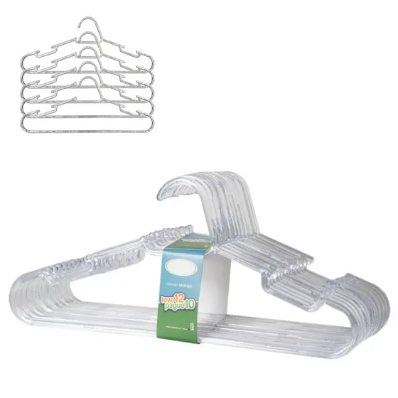 Kit 24 Unidades Cabide Acrílico Transparente Grosso Reforçado Cristal