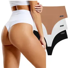 Kit 3 Calcinha de Cós Alto Cinta Power Fitness Pós Parto Modela Levanta Bumbum Não Marca Roupa