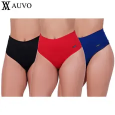 Kit 5 Calcinhas Fitness Cós Alto Fio Duplo Segura Barriga Revenda