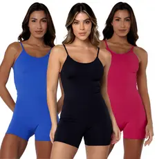 Macaquinho Academia Fitness  Poliamida Sem Transparência Costas Personalizada Cores em Alta Verão