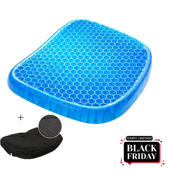 Almofada Com Capa Em Silicone Gel Para Assento Banco de Carro Escritorio Ortopédico