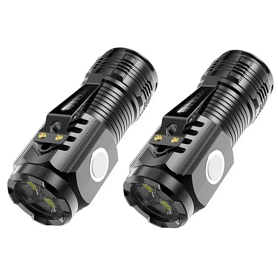 Mini Lanterna De Mão Pequena Luz Forte Brilhante Recarregável Com Base GT-966
