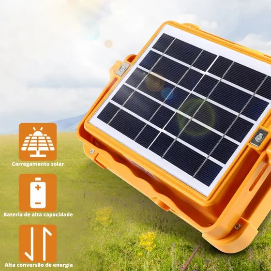 Refletor Solar LED Recarregável Iluminação de emergência Acampamento ao ar livre Luz Portátil