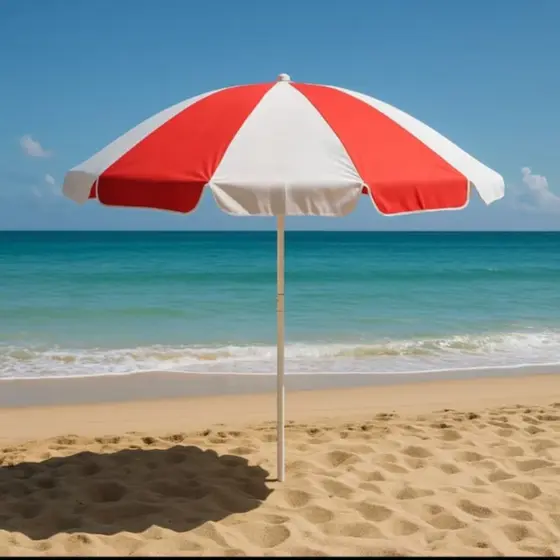 Guarda Sol 1,80 Metros Praia Grande Com Proteção UV Piscina Camping Jardim Summer