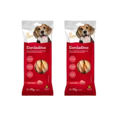 Kit Enroladitos Carne Papaya Pets Petisco Cães 50g 