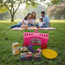 Kit Picnic Completo Infantil 10 Peças Brinquedo Cesta Comidinhas Faz de Conta