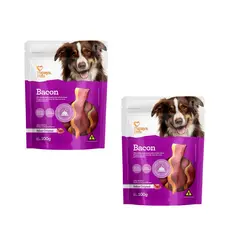 KIT Petisco Sabor Original Bacon Papaya Pets 100g Para Caes