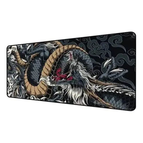 Mouse Pad gamer extra grande 90x40 Dragão azul profissional cor preta