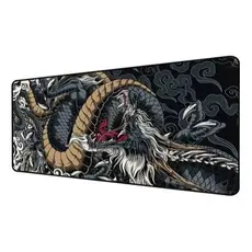 Mouse Pad gamer extra grande 90x40 Dragão azul profissional cor preta