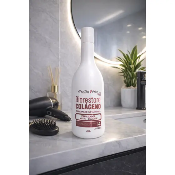 Protetor Térmico Capilar Colágeno Chapinha Secador Proteção UV Finalizador 500ml