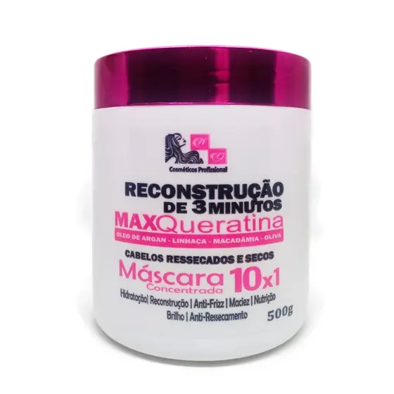 Máscara Reconstrutora 3 Minutos Profissional Reconstrução Capilar