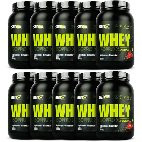10 Whey Protein 900g Sense Nutrition Suplemento Academia Massa Muscular