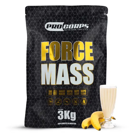Force Mass Refil 3kg - Pro Corps - Hipercalórico Ganho de Massa Muscular