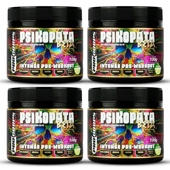 4 Pré Treino Psikopata Beta 100g - Pro corps