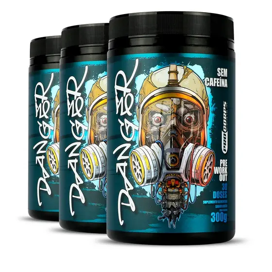 3 Pré treino Danger - Preworkout sem cafeína - Pro corps