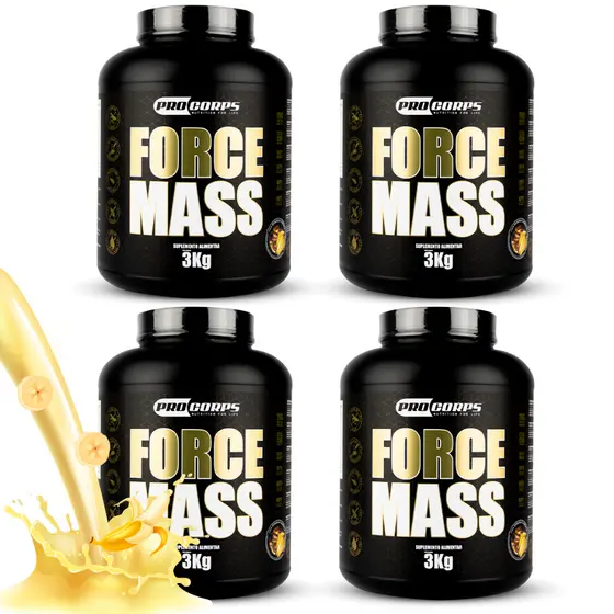 4x Hipercalórico Force Mass de 3kg Pro Corps