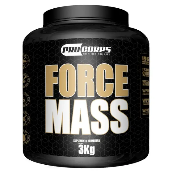 Suplemento Hipercalorico Force Mass 3kg Pro Corps Ganho de Massa