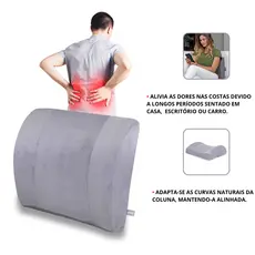 Almofada Nasa Apoio Cadeira Gamer Carro Suporte Lombar Corretor Postural Coluna Descanso Nap