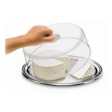 Queijeira com tampa acrílica transparente 16 cm/ Bandeja 22 cm