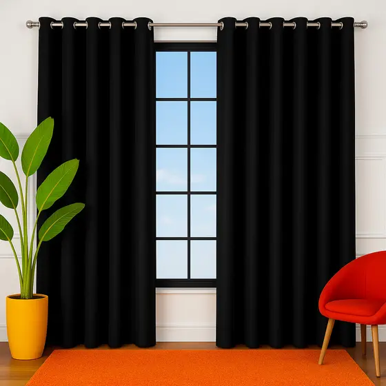 Cortina Blackout Tecido 3,00x2,50 Para Varão Simples