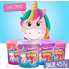 Slime Gelelé Unicórnio Criança Modela Balde Grande 3 Cores 457 Gramas