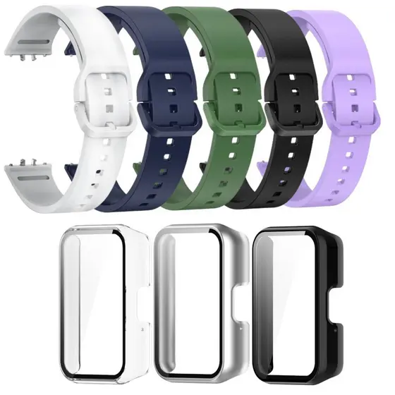 KIT Pulseira de SIlicone De Liberação Rápida + Case Para Smartwatch Samsung Galaxy Fit 3