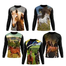 Camisa Camiseta Masculino e Feminino Cavalo Muladeiros Proteçao solar UV