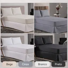 Capa Impermeável Protetora de Colchão Matelada King Queen Casal Protetor Elástico Branco Preto