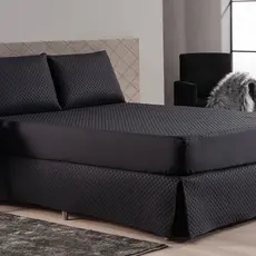 Kit Capa Protetor Impermeável Colchão com Saia Box e Porta Travesseiro 4 Peças: Casal Queen King