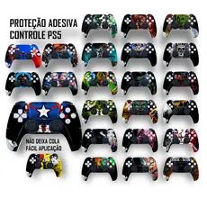 Skin de customização compatível para controle PS5 /  FÁCIL APLICAÇÃO / Adesivo de proteção / NÃO DESBOTA COM O USO