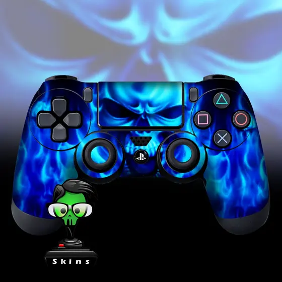 Compativel Skin adesivo de controle caveira azul/ Pele Adesiva Para Controle caveira azul/ skin ps4 controller