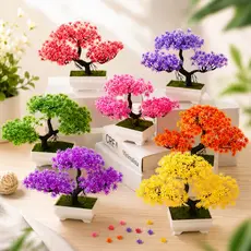 Bonsai Planta Artificial Pinho Decoração Realista Enfeite Mini árvore