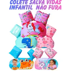 Colete Salva Vidas Boia Infantil Menina Menino Não Fura