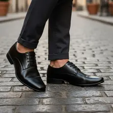 Sapato Social Masculino Sintetico Leve Classico De Amarrar