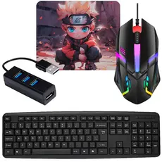 Kit Gamer Mobilador Celular com Teclado, Mouse, Pad, HUB e OTG Tipo C/V8