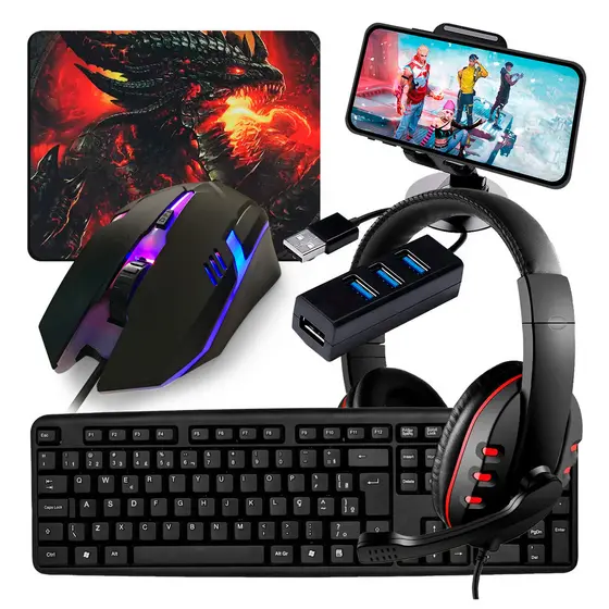 Kit Mobilador Gamer Completo Com Headset Gamer