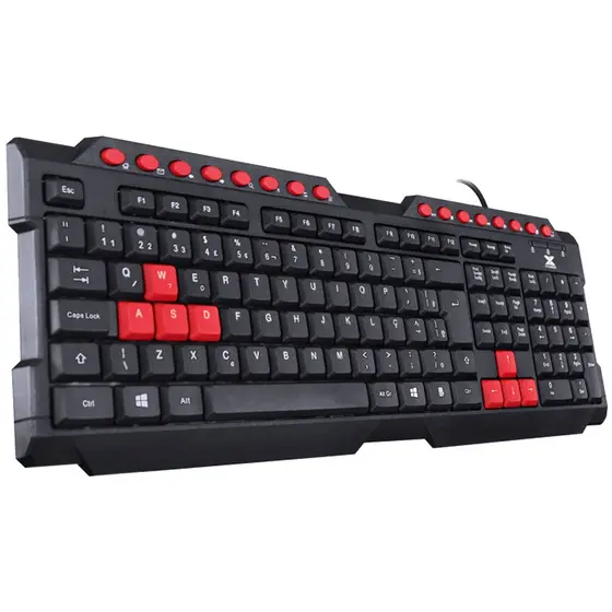 Teclado Gamer VINIK Gaming Dragon V2 Abnt2 1.8m Preto com Vermelho - GT102