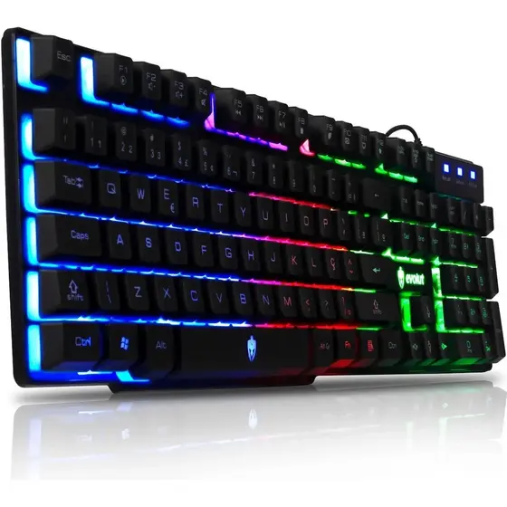 Teclado Gamer Evolut Hawke Eg-206rb Rainbow Led Pc Xbox Ps4