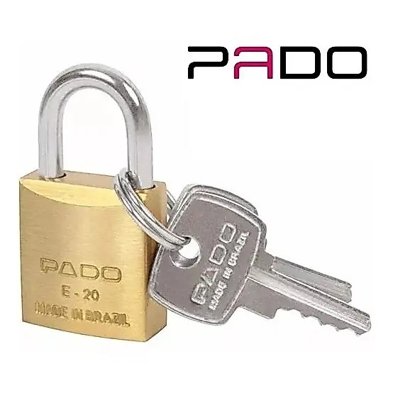 Cadeado Pado 20mm Latão Armário Bicicleta Malas com 2 Chaves