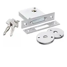 Par Fechaduras Auxiliar Trava Tetra Quadrupla Inox - 2 Chaves (Mesmo Segredo)