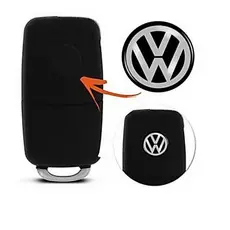 3 Emblemas logo chave canivete 12,9 mm (Tam. Original)  VW Saveiro Gol Up Golf Polo Voyage Fox Jetta